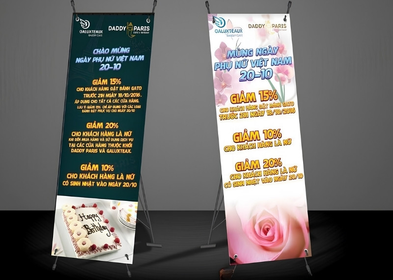 Standee ch&agrave;o mừng ng&agrave;y phụ nữ Việt Nam