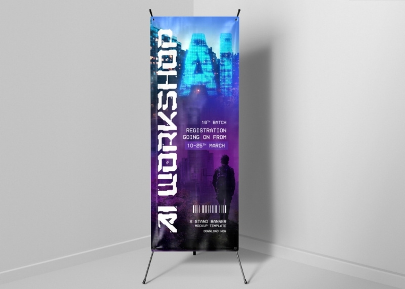 Standee ch&acirc;n chữ X thường