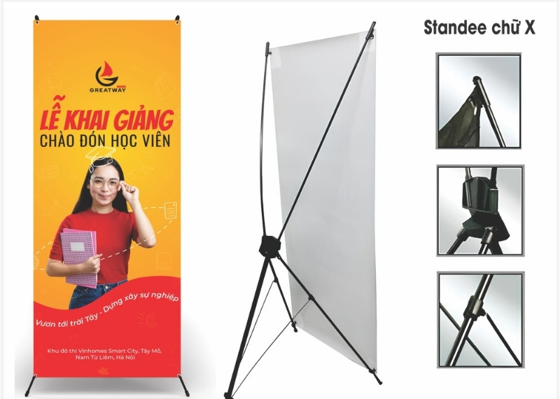 standee chữ X lễ khai giảng