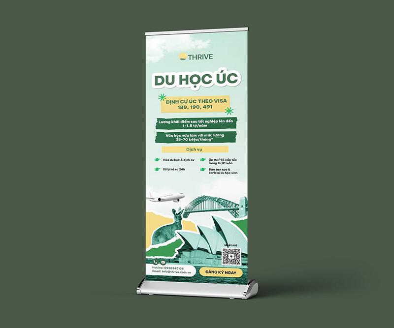 Standee du học Úc Thrive