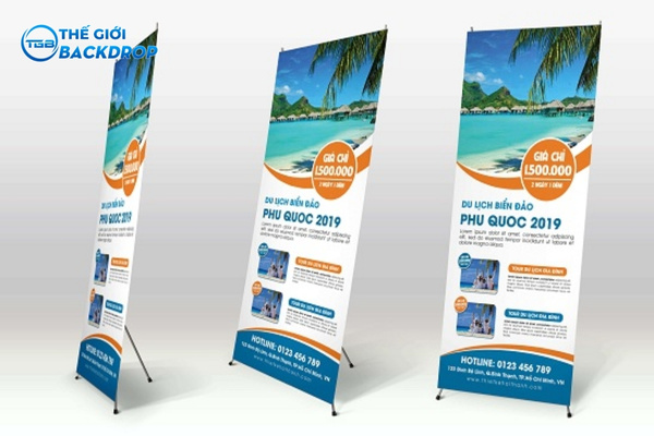 Standee du lịch chữ X