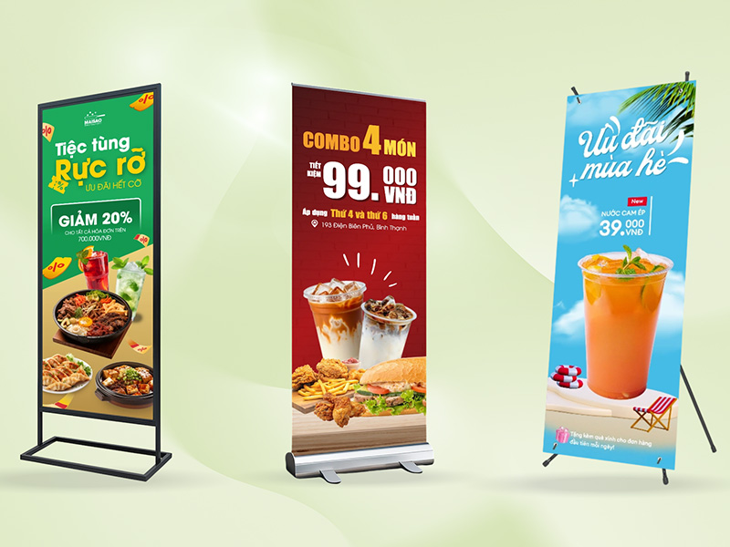 K&iacute;ch thước v&agrave; chất liệu standee phổ biến