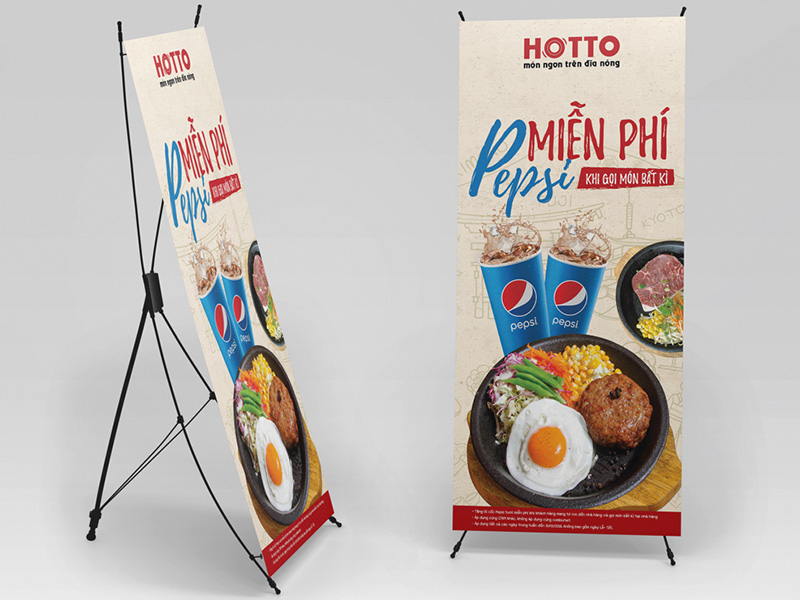 Standee food chữ X Hotto