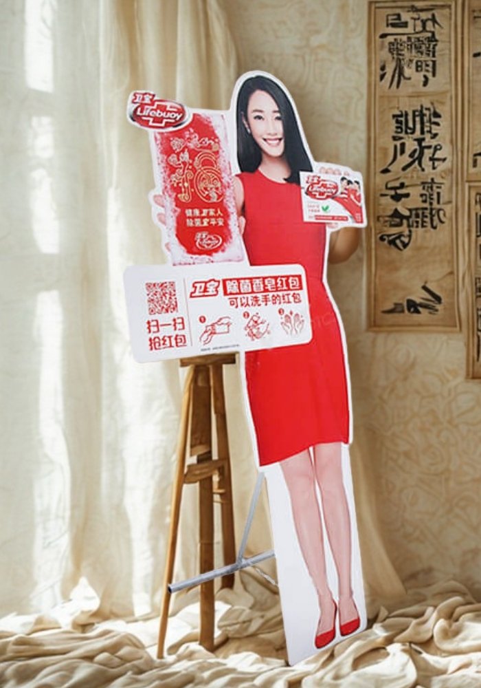 Standee h&igrave;nh người quảng c&aacute;o Lifebuoy