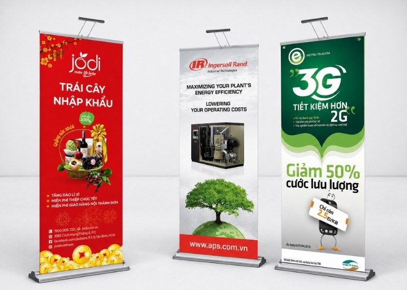 Mẫu standee hội chợ đẹp