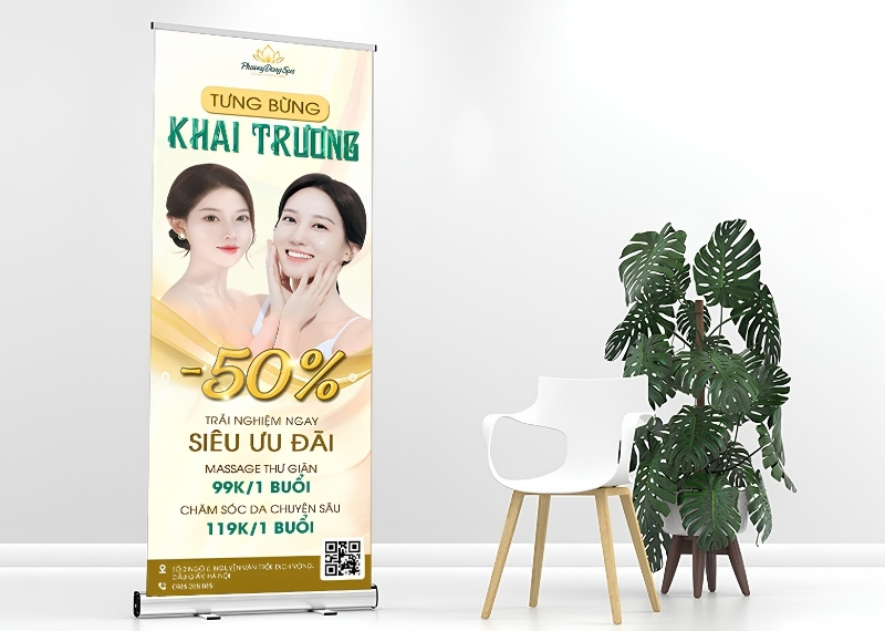 Standee khai trương Phương Dung Spa