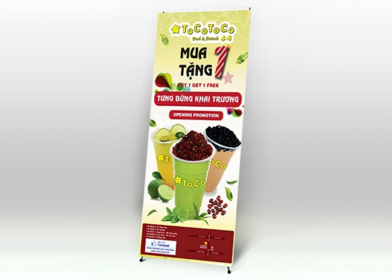 Standee khai trương Tocotoco