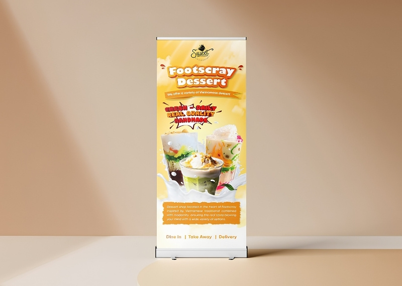 Standee khai trương trà sữa Sweet