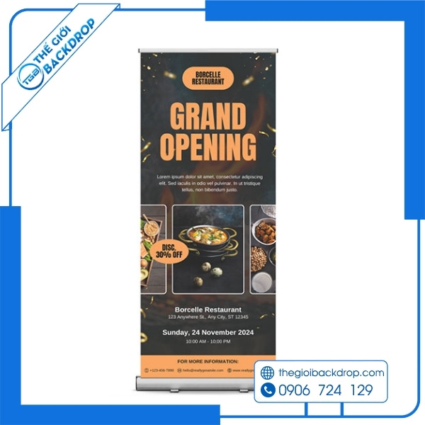 22+ mẫu standee khai trương ấn tượng, đẹp nhất 2025