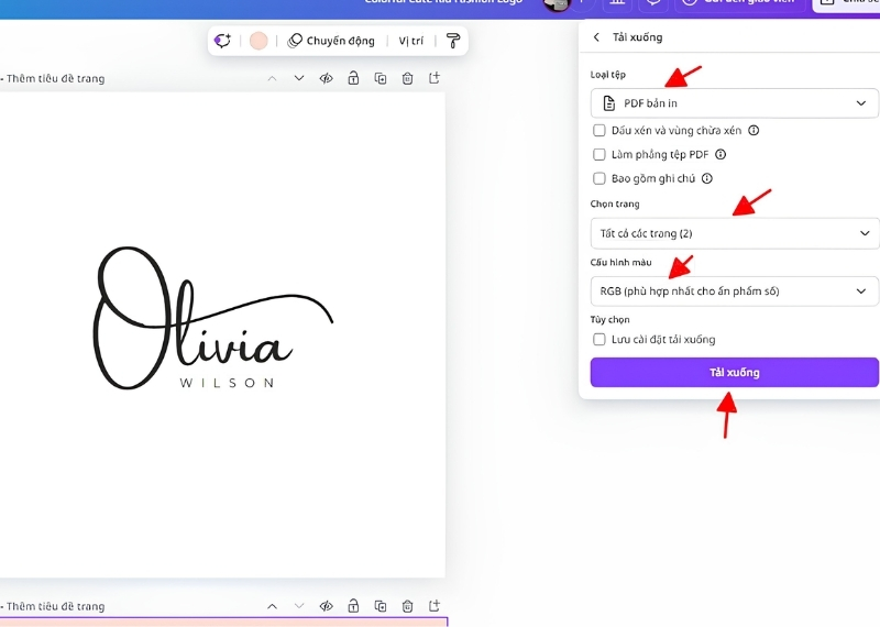 C&aacute;ch xuất file in ấn từ Canva