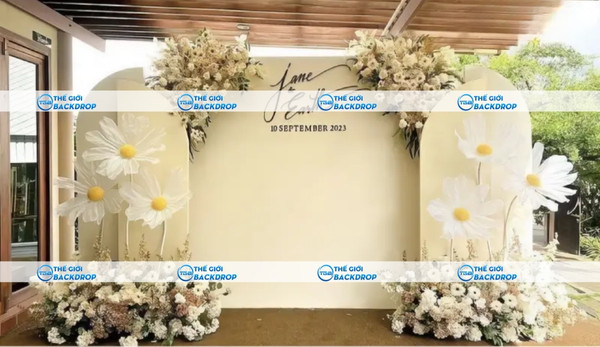 Backdrop hoa cưới bằng Formex
