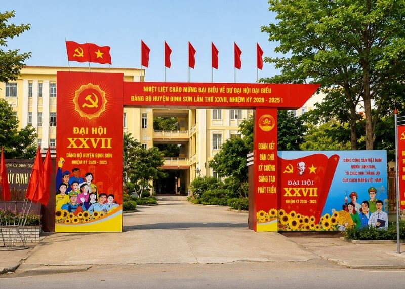 Cổng chào Đại Hội Đảng huyện Bình Sơn