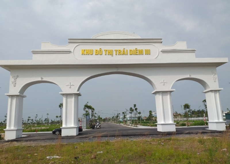 Cổng ch&agrave;o khu đ&ocirc; thị Tr&aacute;i Di&ecirc;m III