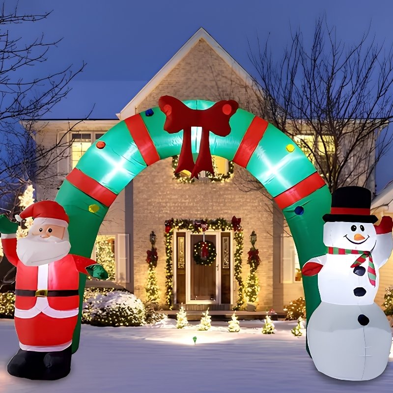 Mẫu cổng chào Noel kèm người tuyết