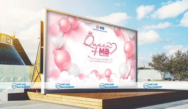 Thiết kế backdrop tuyển tải th&ocirc;ng điệp đơn giản