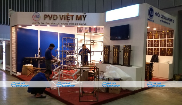 Thi c&ocirc;ng gian h&agrave;ng triển l&atilde;m PVD Việt Mỹ